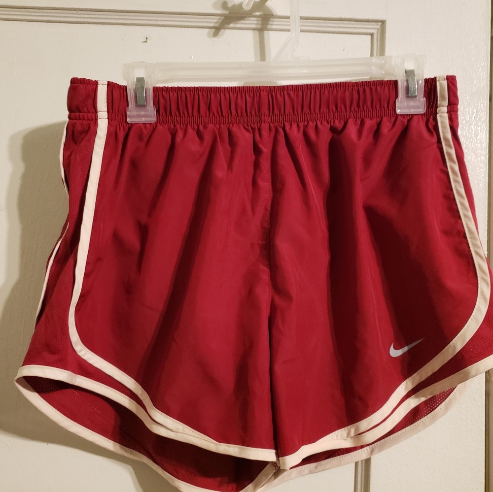 Wine Red NIKE Shorts with light peach trim